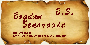 Bogdan Staorović vizit kartica